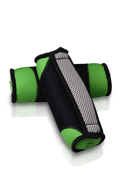 Slazenger Tutacaklı Neopren Dambıl (2 kg + 2 kg) Unisex Siyah / Yeşil Pilates Aksesuarları