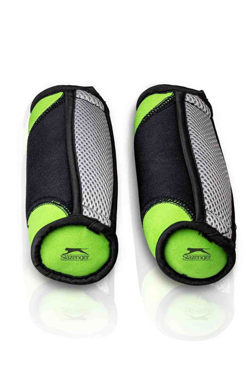 Slazenger Tutacaklı Neopren Dambıl (2 kg + 2 kg) Unisex Siyah / Yeşil Pilates Aksesuarları
