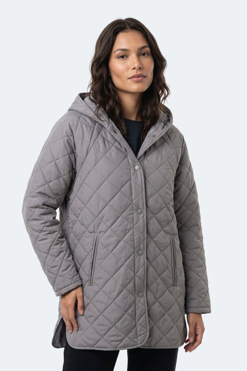 Slazenger TWICE I Kadın Gri Mont & Kaban