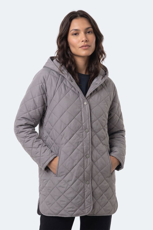 Slazenger TWICE I Kadın Gri Mont & Kaban