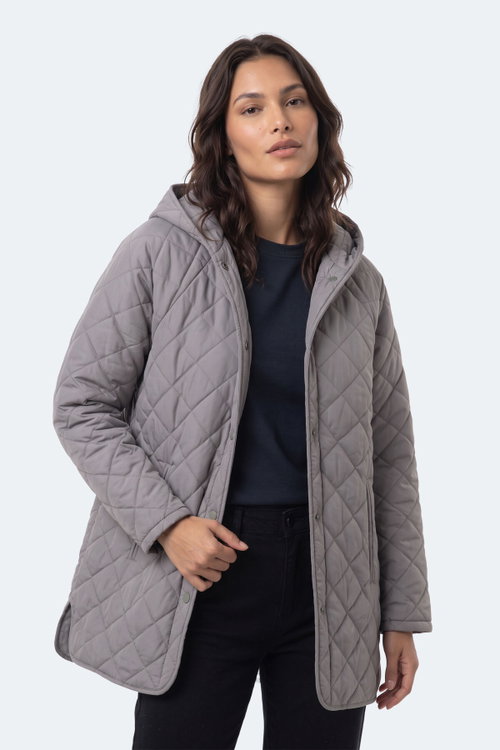 Slazenger TWICE I Kadın Gri Mont & Kaban
