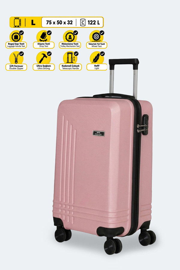 Slazenger UNION Büyük Boy Unisex Pembe Valiz
