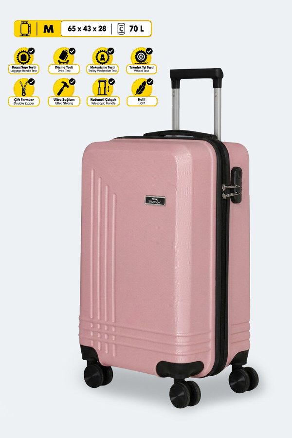 Slazenger UNION Orta Boy Unisex Pembe Valiz