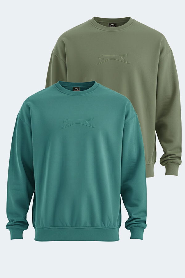 Slazenger VADIK 2li set Erkek Haki - Petrol Sweatshirt