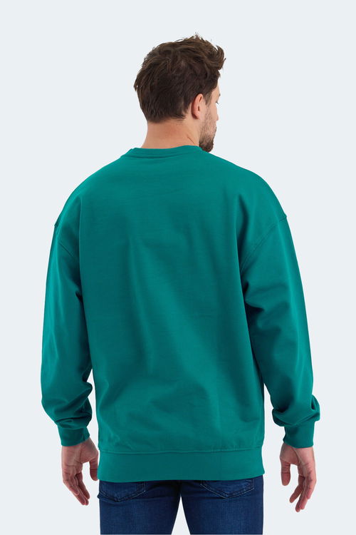 Slazenger VADIK 2li set Erkek Oversıze Haki - Petrol Sweatshirt