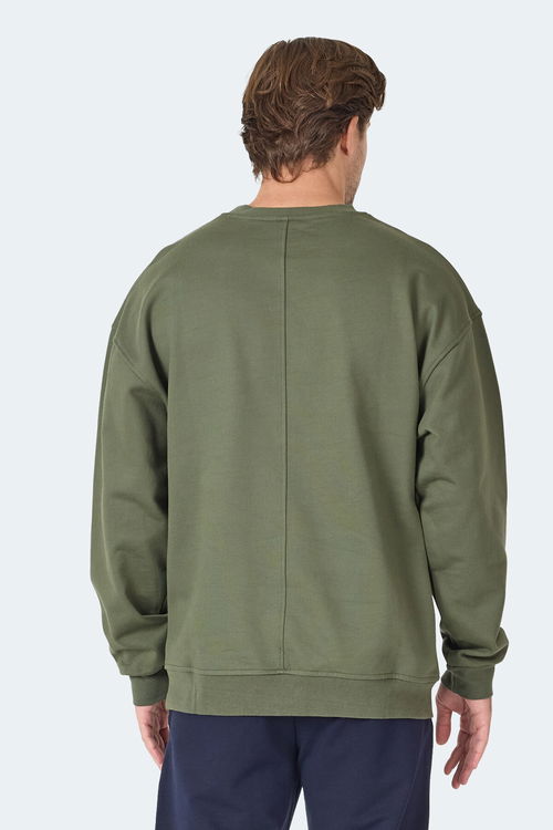 Slazenger VADIK 2li set Erkek Oversıze Haki - Petrol Sweatshirt
