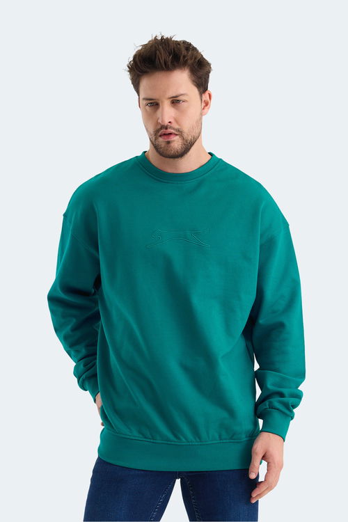 Slazenger VADIK 2li set Erkek Oversıze Haki - Petrol Sweatshirt