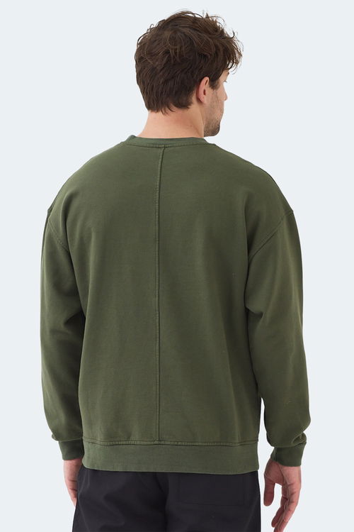 Slazenger VADIK 2li set Erkek Oversıze Haki - Petrol Sweatshırt