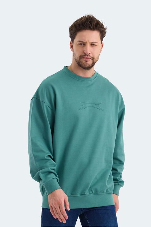 Slazenger VADIK 2li set Erkek Oversıze Koyu Gri - Yeşil Sweatshirt