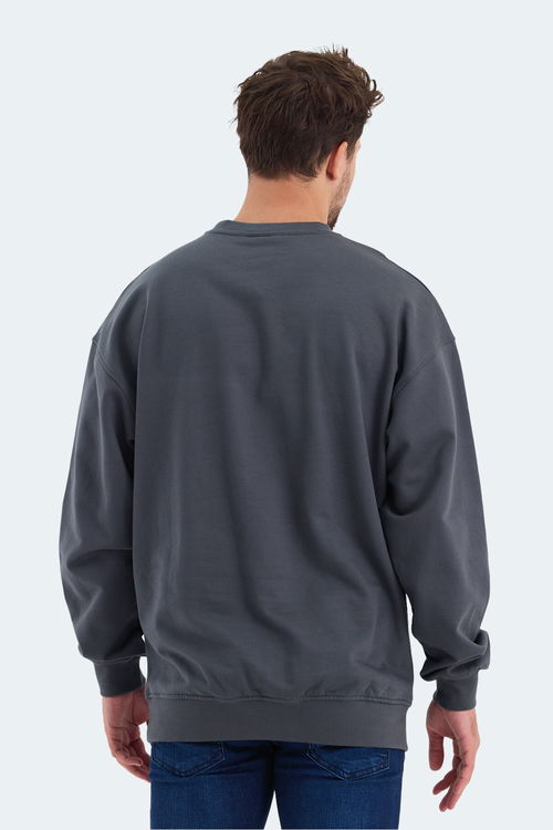Slazenger VADIK 2li set Erkek Oversıze Koyu Gri - Yeşil Sweatshirt