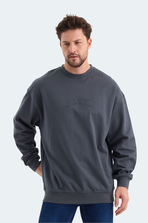Slazenger VADIK 2li set Erkek Oversıze Koyu Gri - Yeşil Sweatshirt