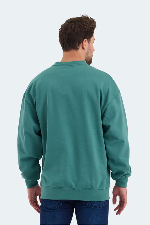 Slazenger VADIK 2li set Erkek Oversıze Koyu Gri - Yeşil Sweatshirt