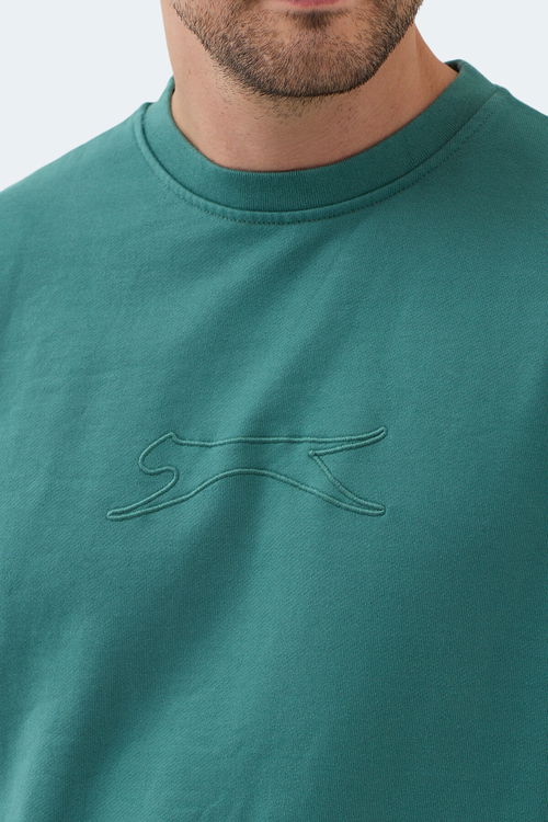 Slazenger VADIK 2li set Erkek Oversıze Koyu Gri - Yeşil Sweatshırt