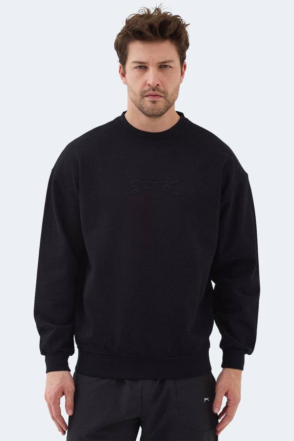 Slazenger VADIK 2li set Erkek Oversıze Siyah - Koyu Gri Sweatshırt