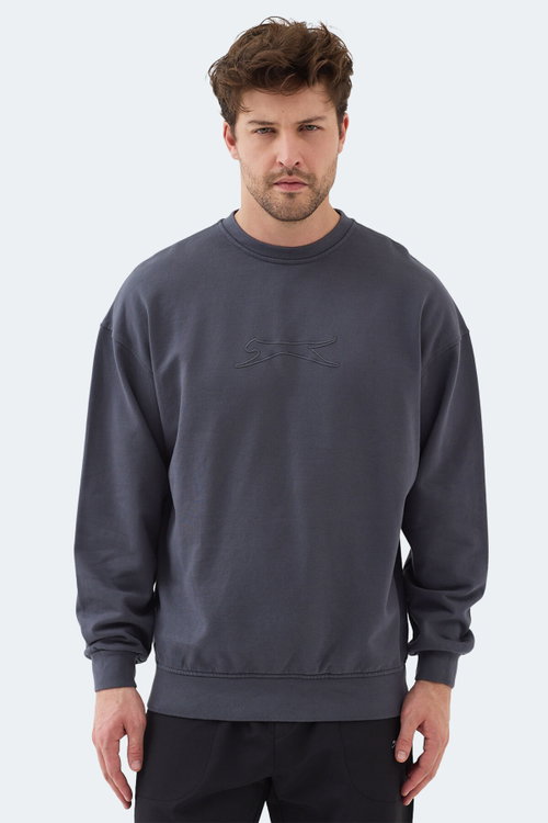Slazenger VADIK 2li set Erkek Oversıze Siyah - Koyu Gri Sweatshırt