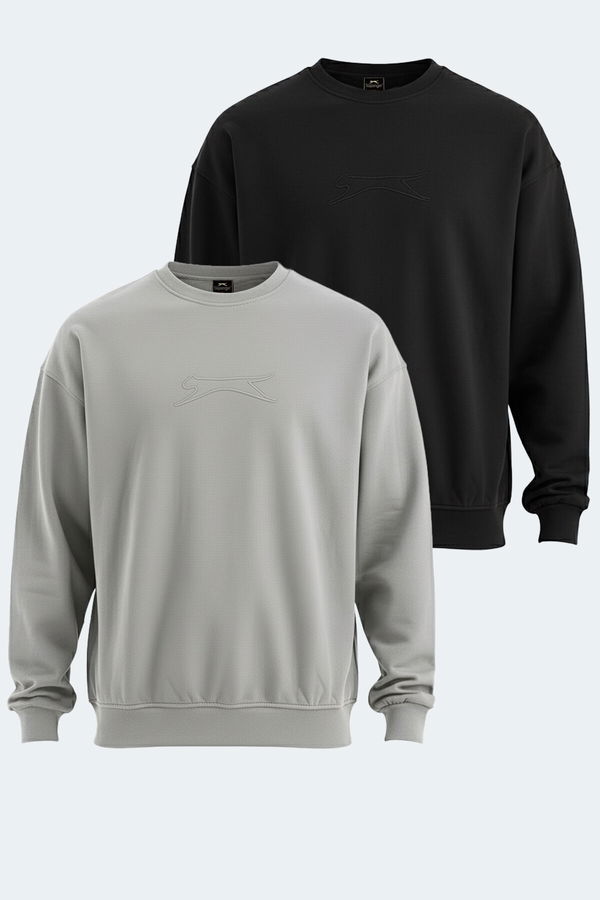 Slazenger VADIK 2li set Erkek Siyah - Gri Sweatshirt