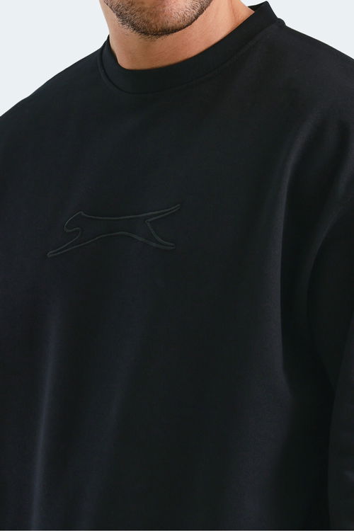 Slazenger VADIK 2li set Erkek Oversıze Siyah - Gri Sweatshirt