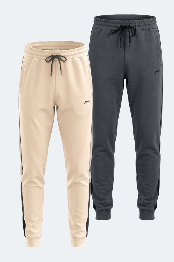 Slazenger VALARY 2 Lİ SET Erkek Bej - Koyu Gri Eşofman Altı