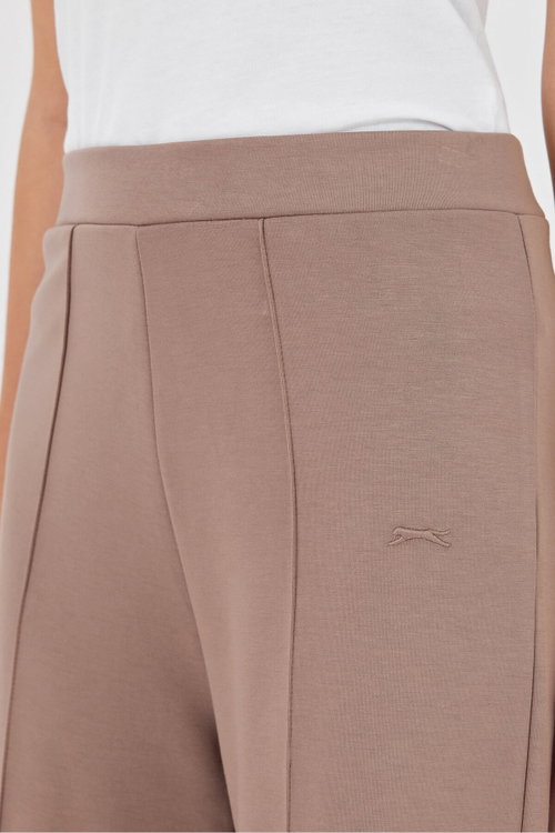 Slazenger VALENTINO 2 Lİ SET Kadın Bol Paça Yeşil - Vizon Pantolon