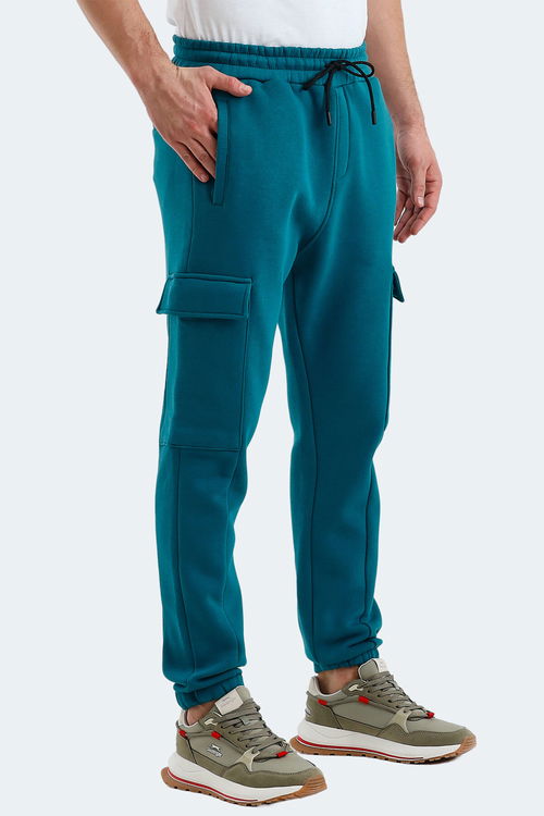 Slazenger VALORA 2 Lİ SET Erkek Cepli Dar Paça Siyah - Petrol Eşofman Altı