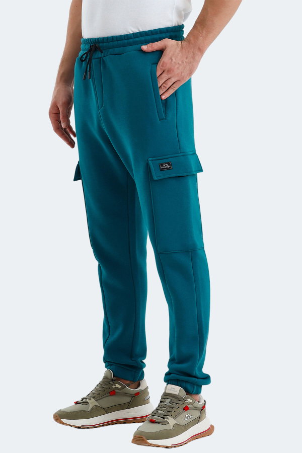 Slazenger VALORA 2 Lİ SET Erkek Kargo Cepli Siyah - Petrol Eşofman Altı