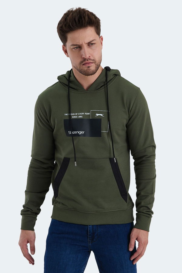 Slazenger VANDA 2 li set Erkek Kanguru Cepli Kapüşonlu Haki - Mavi Sweatshırt Slazenger VANDA 2 li set Erkek Kanguru Cepli Kapüşonlu Haki - Mavi Sweatshırt