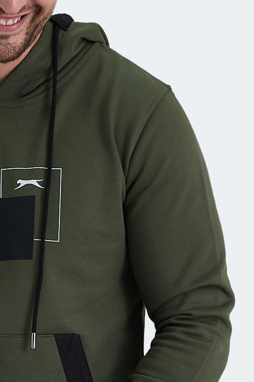 Slazenger VANDA 2 li set Erkek Kanguru Cepli Kapüşonlu Haki - Mavi Sweatshırt