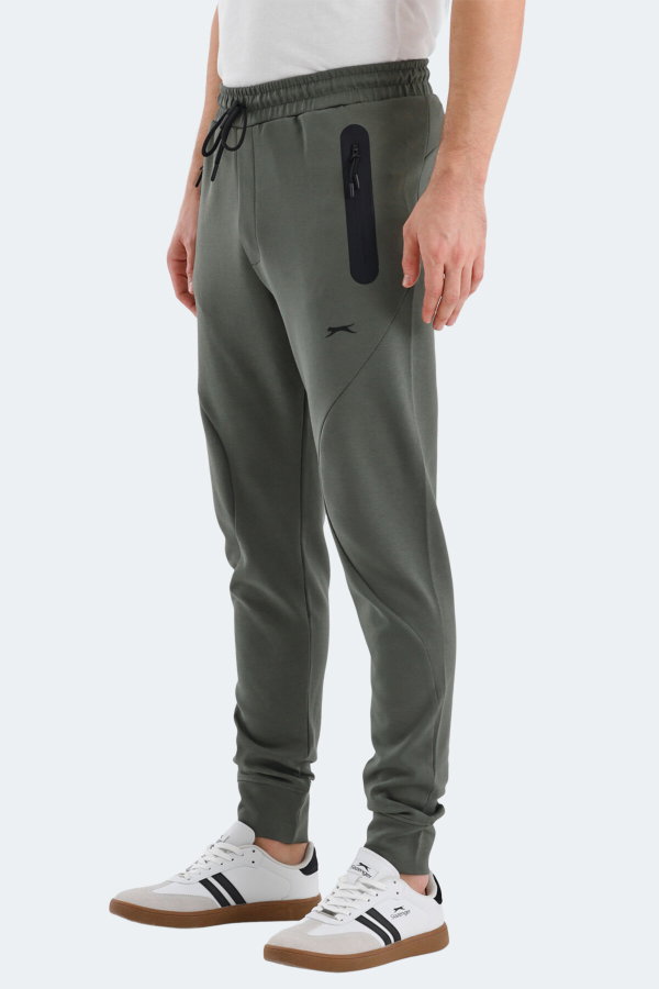 Slazenger VARUNA 2 Lİ SET Erkek Fermuar Cepli Slim Fit Siyah - Haki Eşofman Altı