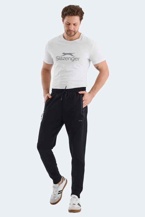 Slazenger VARUNA 2 Lİ SET Erkek Fermuar Cepli Slim Fit Siyah - Haki Eşofman Altı