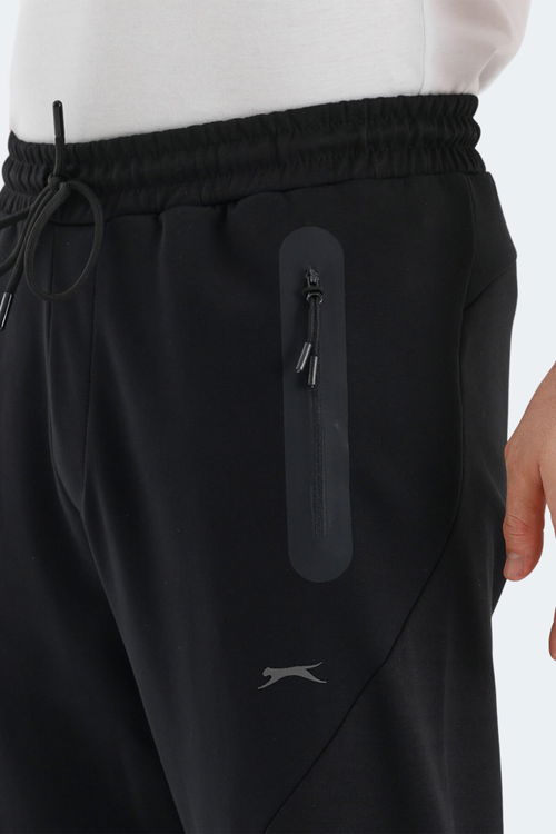 Slazenger VARUNA 2 Lİ SET Erkek Fermuar Cepli Dar Paça Siyah - Koyu Gri Eşofman Altı