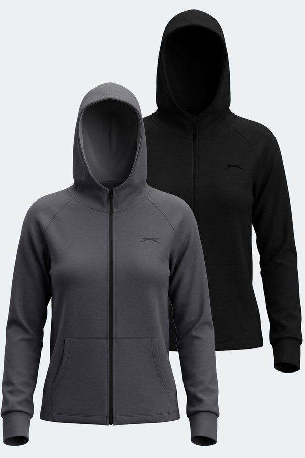 Slazenger VASCO 2 Lİ SET Kadın Siyah - Koyu Gri Sweatshırt
