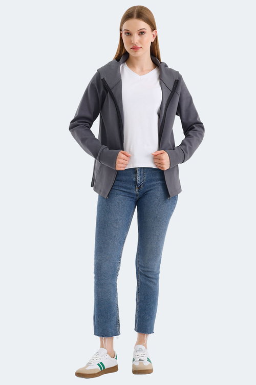 Slazenger VASCO 2 Lİ SET Kadın Siyah - Koyu Gri Sweatshırt