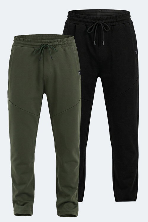 Slazenger VASHTI 2 Lİ SET Erkek Siyah - Haki Eşofman Altı