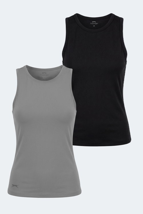 Slazenger VATIK I 2 Lİ SET Kadın Siyah - Gri Atlet