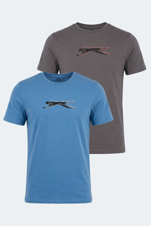Slazenger VEDRAN 2 Lİ SET Erkek Koyu Gri / Petrol Tişört