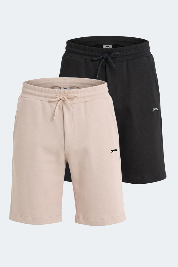 Slazenger VELVELA 2 Lİ SET Erkek Siyah -Taş Gri Şort