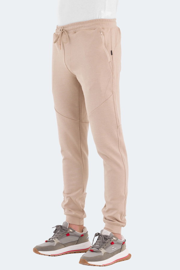 Slazenger VENOM 2 Lİ SET Erkek Fermuar Cepli Slim Fit Siyah - Bej Eşofman Altı