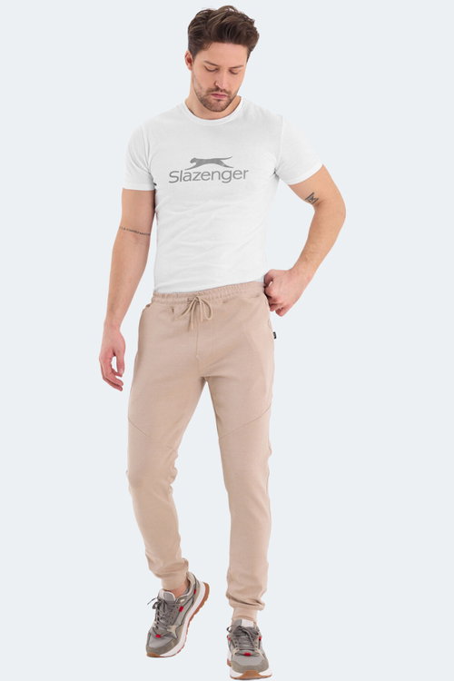 Slazenger VENOM 2 Lİ SET Erkek Fermuar Cepli Slim Fit Siyah - Bej Eşofman Altı
