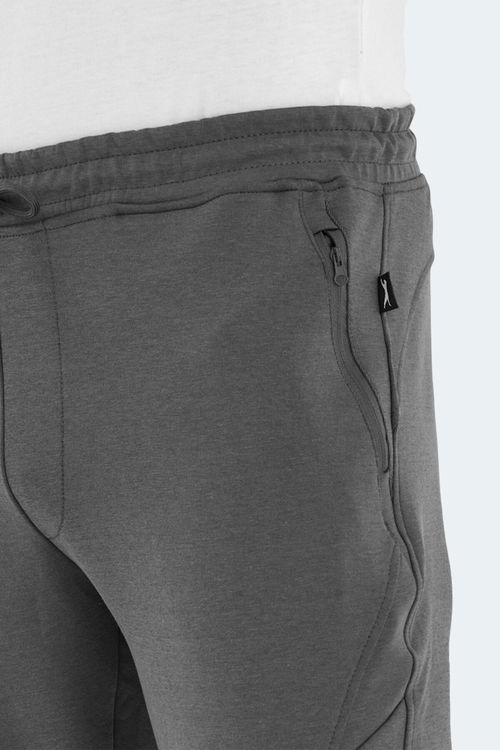 Slazenger VENOM 2 Lİ SET Erkek Fermuar Cepli Dar Paça Siyah - Koyu Gri Eşofman Altı