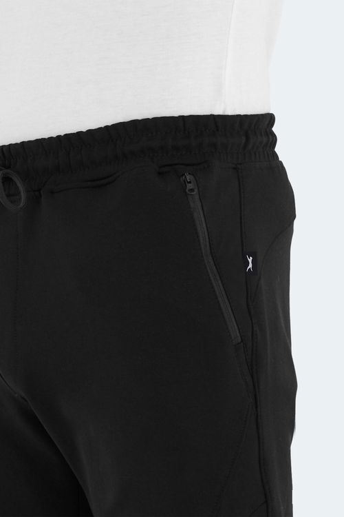 Slazenger VENOM 2 Lİ SET Erkek Fermuar Cepli Dar Paça Siyah - Koyu Gri Eşofman Altı