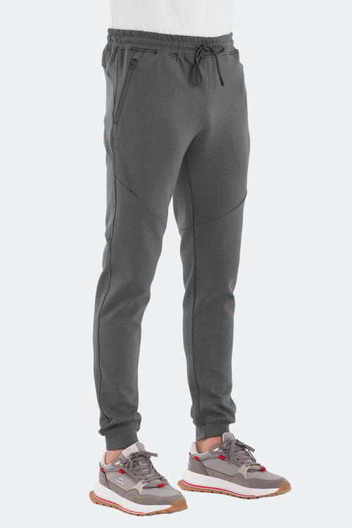 Slazenger VENOM 2 Lİ SET Erkek Fermuar Cepli Dar Paça Siyah - Koyu Gri Eşofman Altı