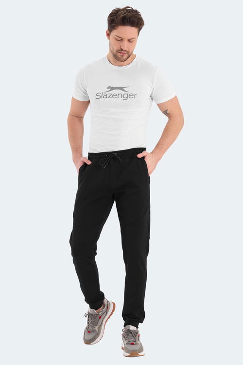 Slazenger VENOM 2 Lİ SET Erkek Fermuar Cepli Dar Paça Siyah - Koyu Gri Eşofman Altı