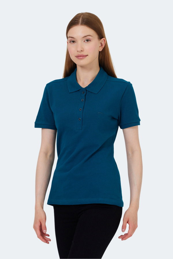 Slazenger VERA 3 LÜ SET Kadın Polo Yaka Krem - Yeşil - Petrol Tişört