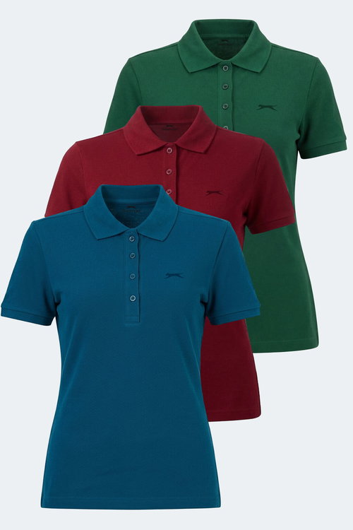 Slazenger VERA 3 LÜ SET Kadın Polo Yaka Tişört