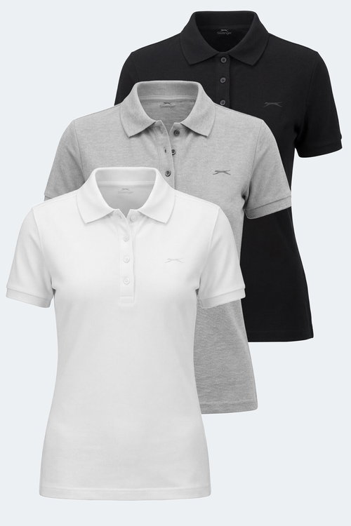 Slazenger VERA 3 LÜ SET Kadın Polo Yaka Tişört