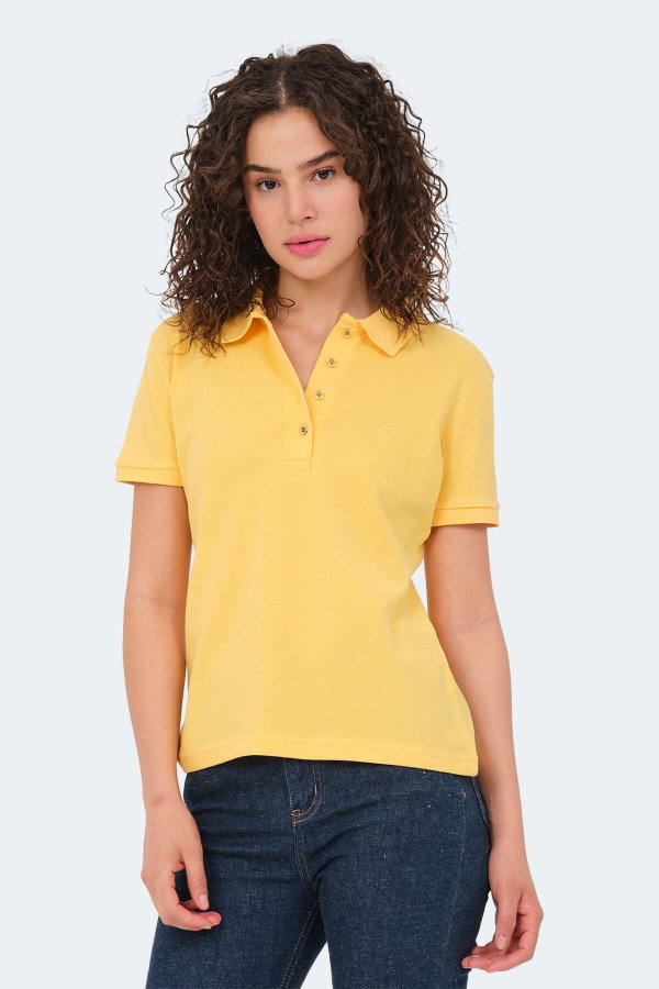 Slazenger VERA 5 Lİ SET Kadın Polo Yaka Beyaz - Turuncu - Sarı - Saks Mavi - Bordo Tişört