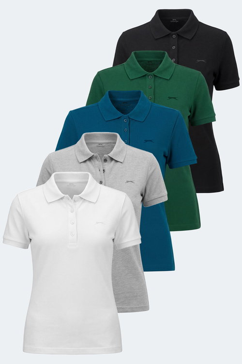 Slazenger VERA 5 Lİ SET Kadın Polo Yaka Tişört
