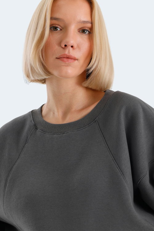 Slazenger VIA 2 Lİ SET Kadın Siyah - Koyu Gri Sweatshırt