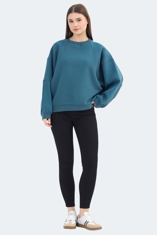 Slazenger VIA 2 Lİ SET Kadın Petrol - Gül Sweatshırt