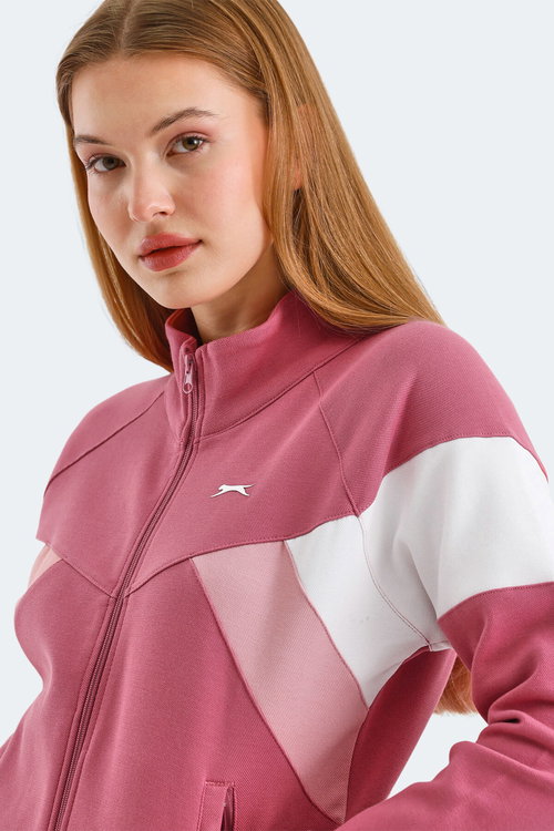 Slazenger VICTORY 2 li set Kadın Fermuarlı Dik Yaka Cepli Sweatshırt
